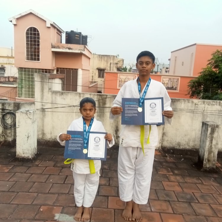 Chennai Brother and Sister achieved Guinness World Record in karate