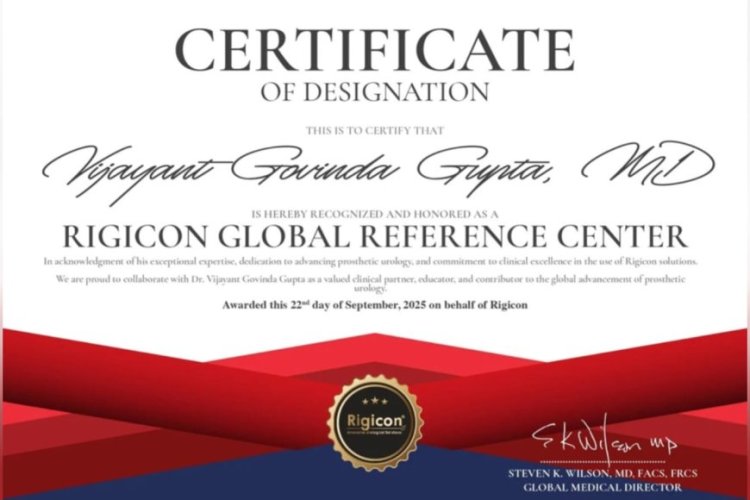 PIONEERING EXCELLENCE: Dr. Vijayant Govinda Gupta Becomes India’s First Ever Designated Rigicon® Global Reference Center